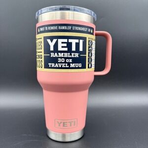 YETI Rambler 30 oz Travel Mug with Stronghold Lid Sandstone Pink READ Scuffs